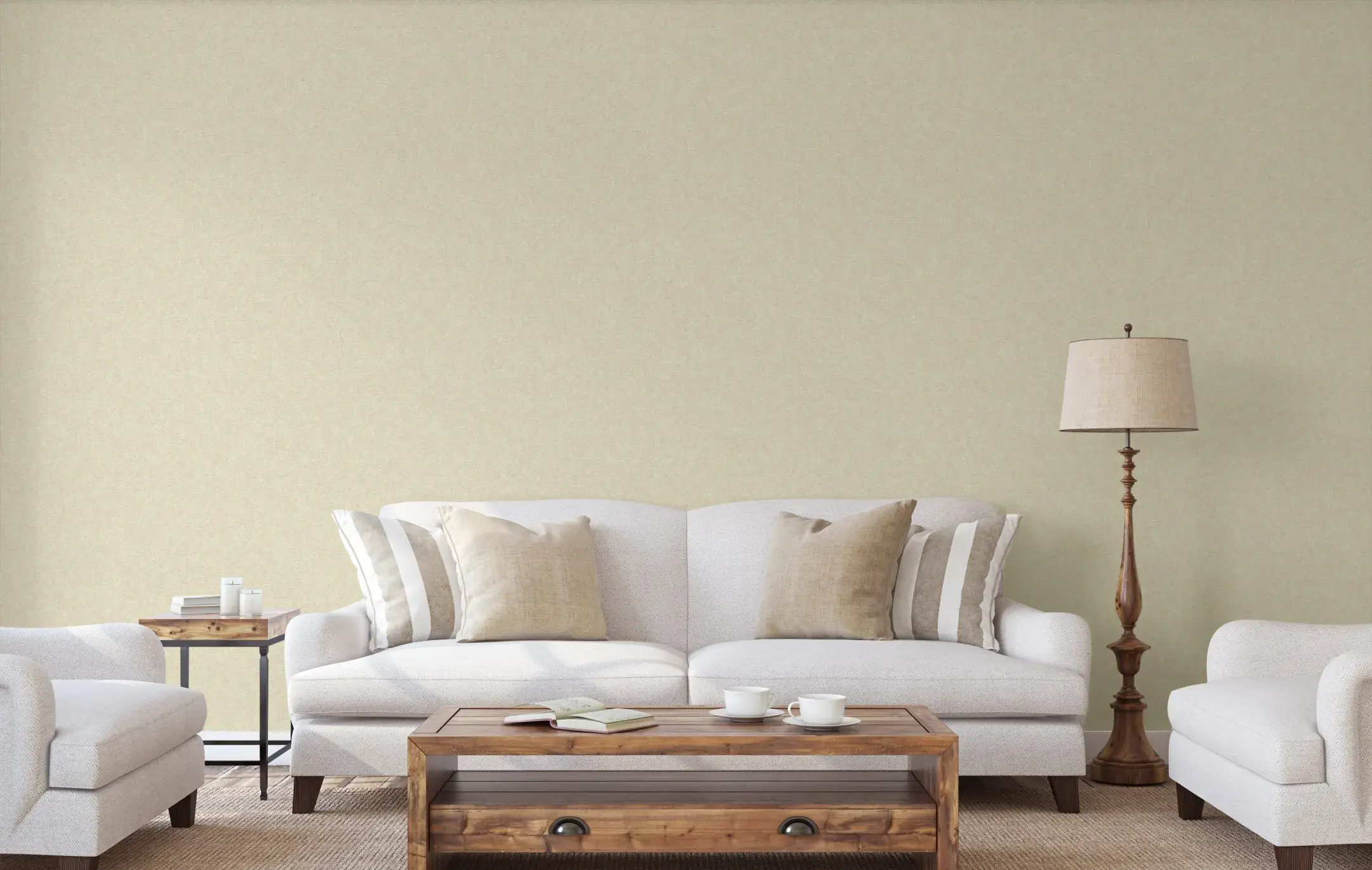 Beige Embossed Wallpaper – Light Reflection (5805-2)